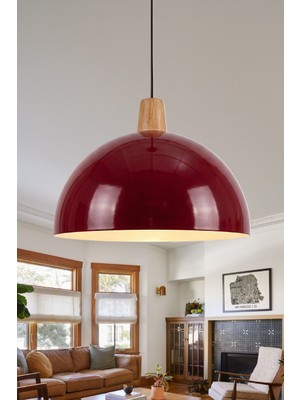 Marrien Luna Bohem Ahşap Bordo Metal Sarkıt (30 cm