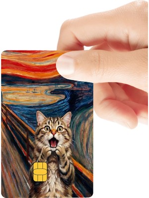 Huggy Craft Çığlık Kedi Yüksek Çözünürlük Parlak Kredi/banka Kart Kaplama Sticker