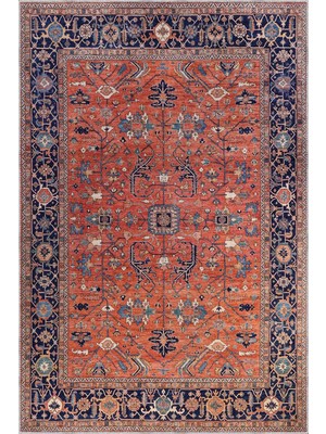Aren Halı Nankin Çerçeveli Multi Polyester ve Pamuklu Kaydırmaz Tabanlı Yıkanabilir Dijital Baskı Halıs