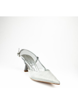 Massima 80 Gümüş Topuklu Abiye Kadın Ayakkabı