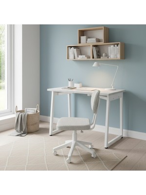 Vilinze Biga Çalışma Ofis Masası ve Deniz Çalışma Ofis Sandalyesi Set - 60X120 cm