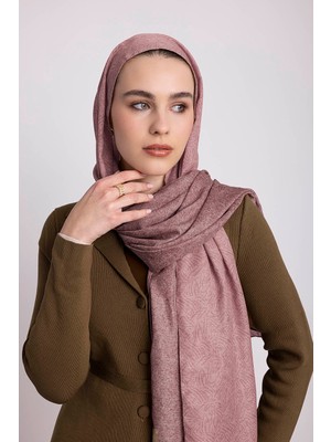 AYSHARA Bengi Monogram Düz Desenli Çift Taraflı Şal - Gül Pembe