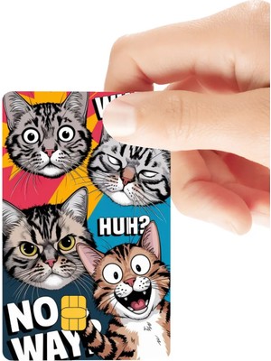 Huggy Craft Kediler Kolaj Parlak Kredi/banka Kart Kaplama Sticker