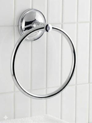 Clk Banyo Bella Duvara Montajlı Yuvarlak Havluluk - Paslanmaz Pirinç Banyo Havlu Halkası Krom