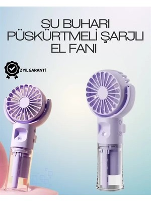 Asiltech Şarjlı Buğu Fanı – Nemlendirici Sis Fonksiyonlu, Tip-C Girişli, Taşınabilir Masa Fanı