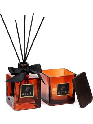 Missi Simple Luxe Collection-Dark Amber Oda Kokusu ve Mumluk Seti