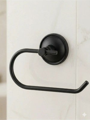 Clk Banyo Bella Paslanmaz Pirinç Duvara Montajlı Kapaksız Tuvalet Kağıtlığı - Modern Banyo Kağıtlık Sıyah