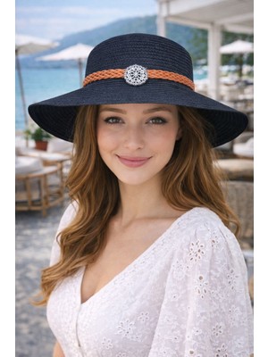 Aydın Şapkacınız Kadın Hasır Şapka Premium Kalite Geniş Kenarlı Yazlık Şapka