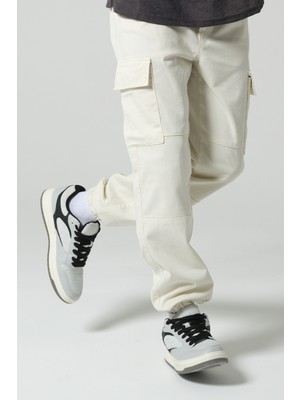 Maule Beli Lastikli Bağcıklı, Paça Lastikli, Rahat Fit, Esnek Gabardin Kargo Erkek Pantolon