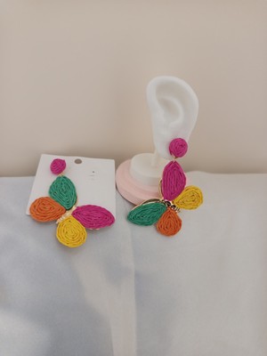 Jewelry Renkli Kelebek Küpe