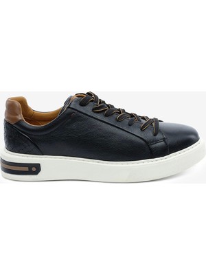 Greyder Erkek Siyah Hakiki Deri Sneaker Ayakkabı 6Y1SA14811