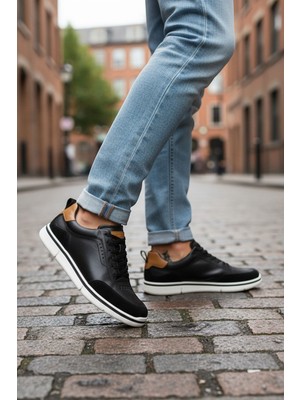 Panorama Bağcıklı Erkek Sneaker Hakiki Deri Iç Dış  Eva Taban