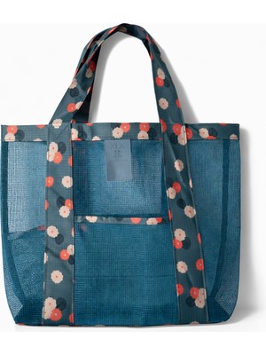 Ecrou Puantiyeli File Plaj Çantası