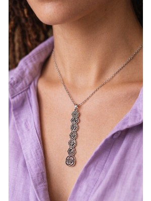 Herşey Nota Aura Line – Uzun Form Sembol Detaylı Unisex Metal Kolye