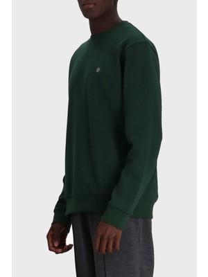 Boss Erkek Düz Model Bisiklet Yaka Uzun Kol Yeşil Sweatshirt 50520302-385