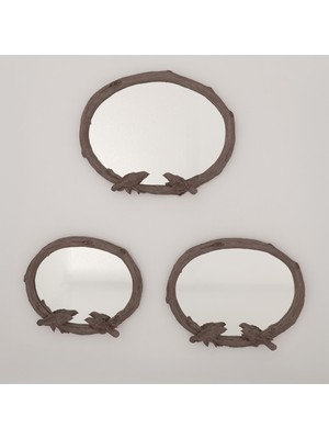 Selim Kuşlu 3'lü Ayna Taupe