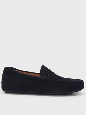 Boss Erkek Rahat Düz Taban Arkasında Logo Baskılı Dikiş Detaylı Lacivert Casual Ayakkabı 50541750-401