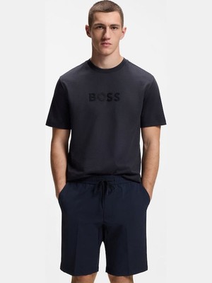 Boss Erkek Pamuklu Bisiklet Yaka Kısa Kollu Lacivert T-Shirt 50559361-402