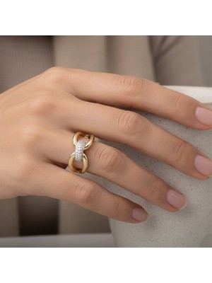 Stil Incisi/xupıng Jewelry Düğüm Model Zirkn Taşlı Yüzük