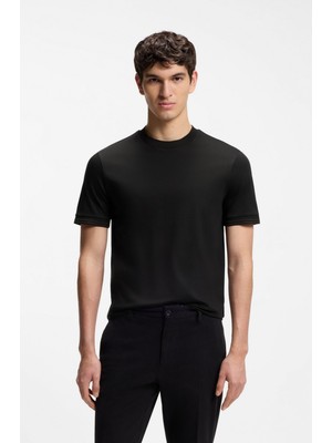 Boss Erkek Pamuklu Bisiklet Yaka Kısa Kollu Siyah T-Shirt 50559667-001