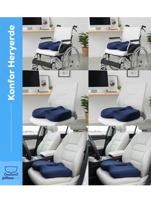 Pillowart Visco Ortopedik Oturma Simidi Koltuk Minderi Visko Kuyruk Sokumu Yastığı