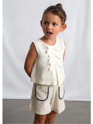 Mayoral Yazlık Kız Çocuk Şort - Krem