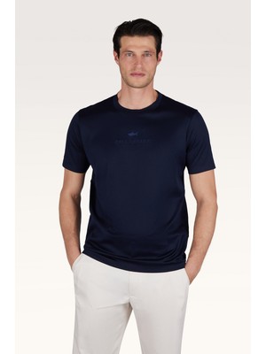 Paul & Shark Erkek Kısa Kol Bisiklet Yaka Rahat Kesim Lacivert T-Shirt 26411026-013