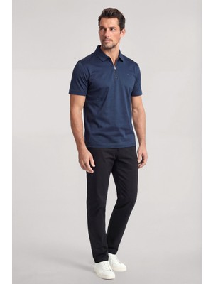 Paul & Shark Erkek Regular Fit Logo Detaylı Pamuklu Kısa Kollu Lacivert Polo Yaka T-Shirt 26411262SM-013
