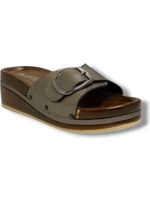 Parmi 24301-26 Deri Anatomik Tek Bant Dolgu Kadın terlik