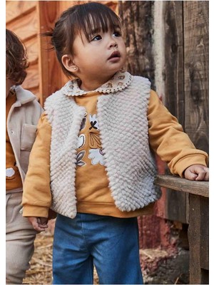 Mayoral Kışlık Kız Bebek Tüylü Yelek - Bej