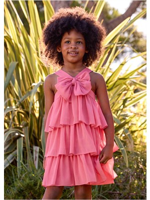 Mayoral Yazlık Kız Çocuk Kat Kat Elbise - Pembe