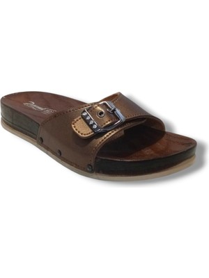 Parmi 21501-26 Deri Anatomik Tek Bant Kadın Terlik