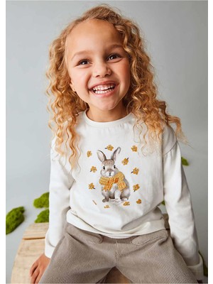 Mayoral Kışlık Kız Çocuk Uzun Kol Tshirt - Krem