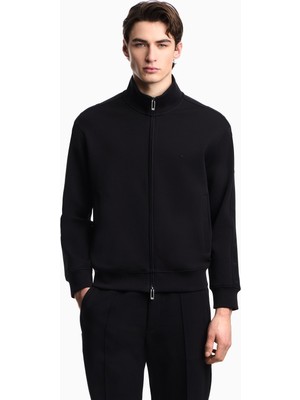 Emporio Armani Erkek Regular Fit Dik Yaka Uzun Kollu Siyah Sweatshirt EM005222 AF10013-UC001
