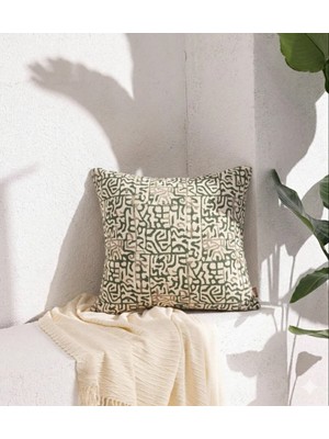 Mefaks Tekstil Modern Soyut Desenli Dekoratif Kırlent Kılıfı 45X45 cm – Yıkanabilir Yastık Kılıfı