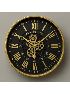 Genel 80 cm Metal Kasa Hareketli Çarklı Duvar Saati – Sessiz Akar Mekanizma, Dekoratif Büyük Boy Endüstriyel Saat