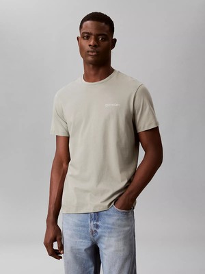 Calvin Klein Erkek Kısa Kol Bisiklet Yaka Pamuklu Düz Gri T-Shirt LV04LC255G-PEZ