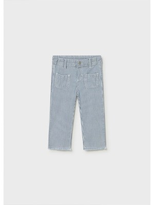 Mayoral Yazlık Kız Bebek Çizgili Denim Pantolon - Mavi