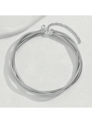 Blue Cat Bijouterie Şık Vintage Esintili Yılan Kemik Metal Kolye