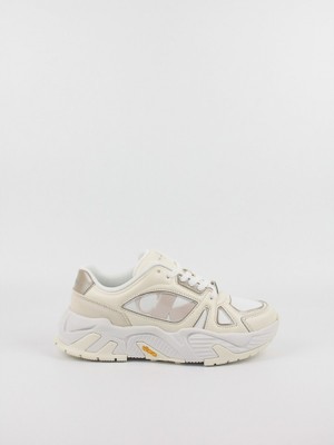 Calvin Klein Kadın Logolu Bağcıklı Günlük Kullanım Krem Sneaker YW0YW01483-0LC