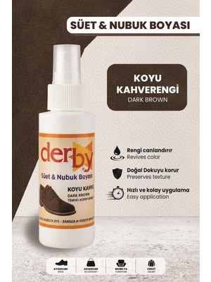 Derby Koyu Kahverengi Süet Nubuk Renk Yenileyici Sprey 100 ml – Ayakkabı & Çanta Boyası