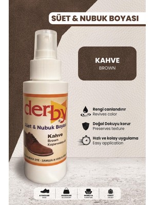 Derby Kahve Süet Nubuk Renk Yenileyici Sprey 100 ml – Ayakkabı & Çanta Boyası