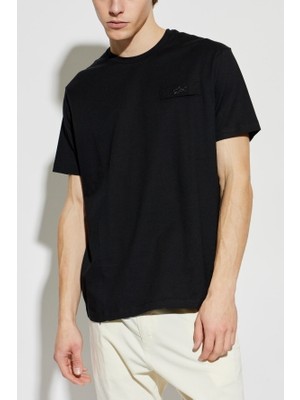 Paul & Shark Erkek Kısa Kol Bisiklet Yaka Rahat Kesim Siyah T-Shirt 26411038-011