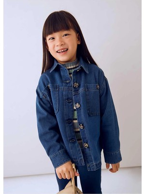 Mayoral Kışlık Kız Çocuk Hafif Kot Gömlek - Mavi