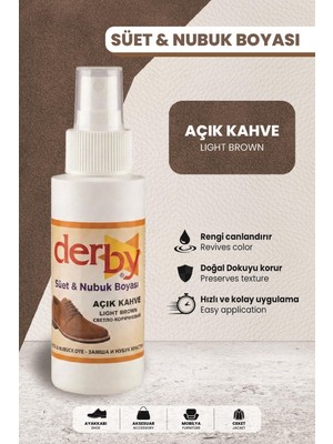 Derby Açık Kahve Süet Nubuk Renk Yenileyici Sprey 100 ml – Ayakkabı & Çanta Boyası