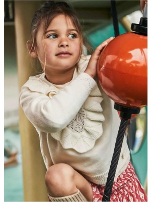 Mayoral Kışlık Kız Çocuk Triko Kazak- Krem