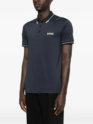 Boss Erkek Slim Fit Kontrast Logolu Kısa Kollu Lacivert T-Shirt 50506203-407