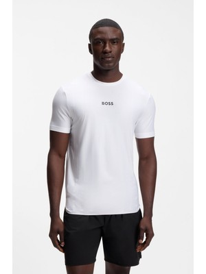 Boss Erkek Pamuklu Bisiklet Yaka Kısa Kollu Beyaz T-Shirt 50559199-100