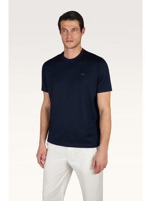 Paul & Shark Erkek Kısa Kol Bisiklet Yaka Rahat Kesim Lacivert T-Shirt 26411016A-50E