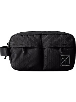 Calvin Klein Erkek Monogram Ck Logolu Fermuarlı Siyah Omuz Çantası LV04D1190G-UB1
